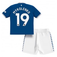 Camisa de Futebol Everton Vitaliy Mykolenko #19 Equipamento Principal Infantil 2023-24 Manga Curta (+ Calças curtas)